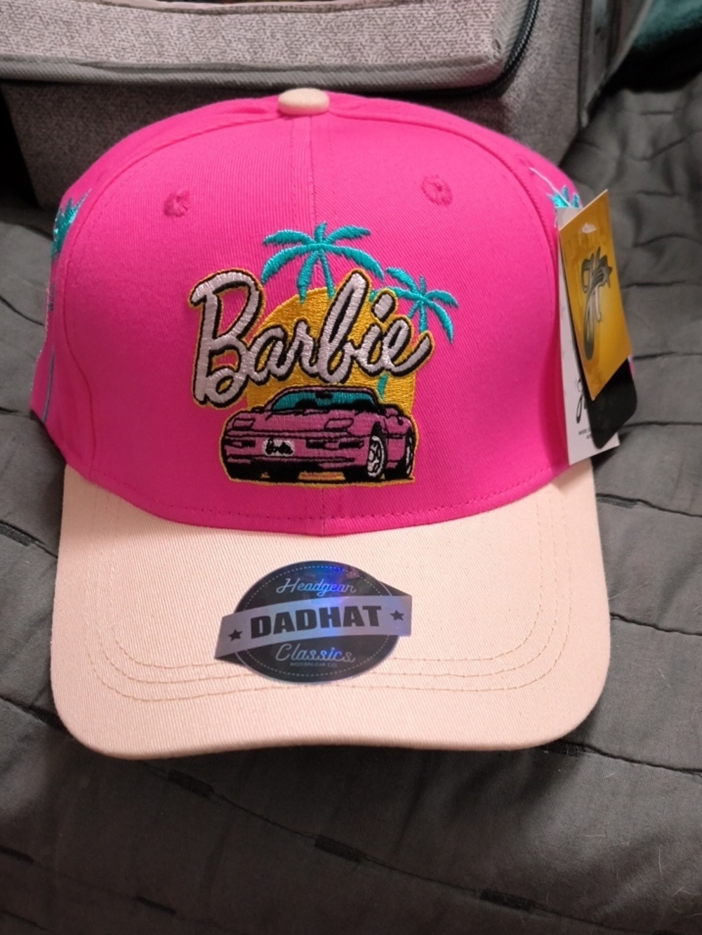 Barbie Bright Pink 'Dad Hat' with Cream Brim Brand New